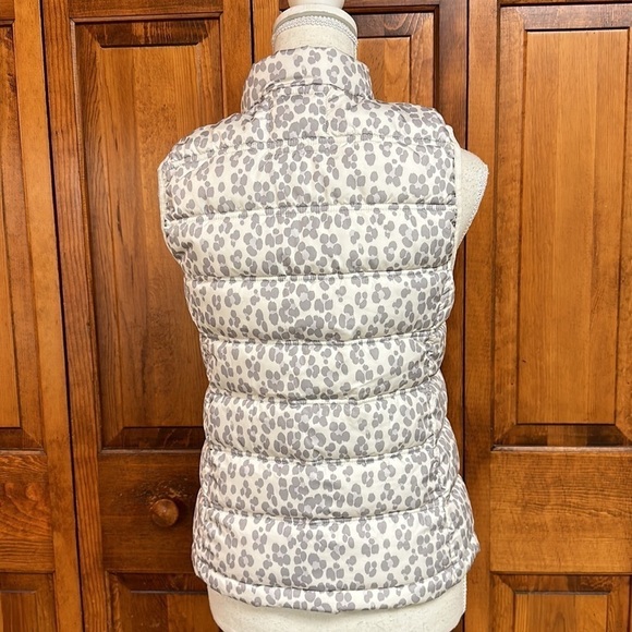 Gap Kids Cold Control Water-resistant Leopard Print Cream/Grey Vest XXL - Picture 4 of 10